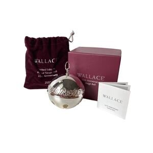 Vintage 2005 Wallace annual sleigh bell, Limited Edition ornament, silver plate
